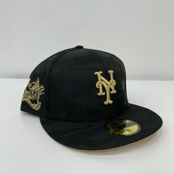 New York Mets Hat Black New Era All Stars MLB Elite Camo Cap USA Fitted Size 8